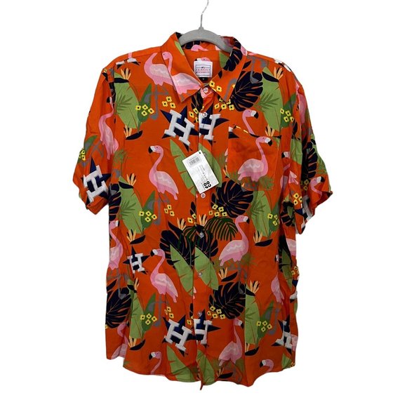 NWT MLB Genuine Merchandise Houston Astros Floral Button Up Shirt Medium… - Picture 4 of 12